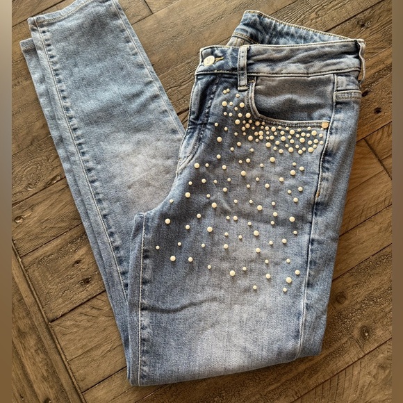 Pilcro & The Letterpress Pearl Embellished Jeans, 13.5” waist. - Picture 2 of 10